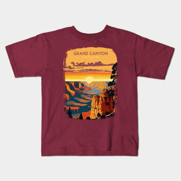 Grand Canyon National Park Kids T-Shirt by Wintrly